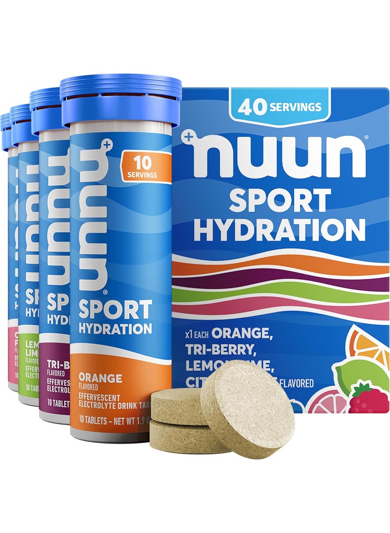 Nuun Sport Electrolyte Tablets for Hydration with Magnesium, Calcium, Potassium, Sodium, Mixed Flavors, 4 Pack (40 Servings Total), Vegan & Gluten Free - Image 3