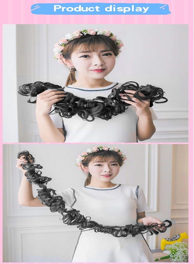 بلوشيا وصلة شعر طويلة مرنة من BLUSHIA متعددة الاستخدامات، مثالية للعرائس، لإضفاء كثافة على الشعر في المناسبات غير الرسمية (أسود)، 50 غرام، عبوة من قطعة واحدة - Image 4