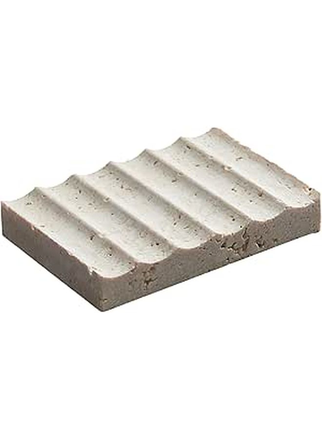Vintage Grey Natural Stone Soap Dish Wave Texture Non Skid Easy to Clean Soap Holder - Image 1