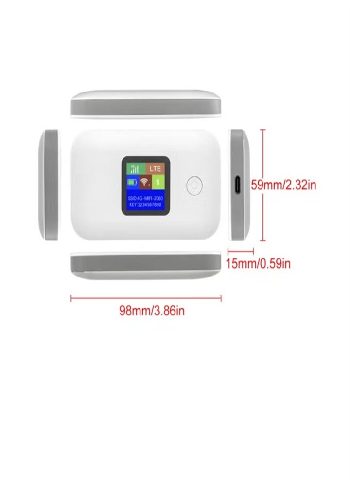 Portable Wireless Modem, Wireless Wi-Fi Router Range Extender, 150Mbps 2100mAh Mobile Pocket WiFi Router with SIM Card Slot 4G/5G Wireless Router