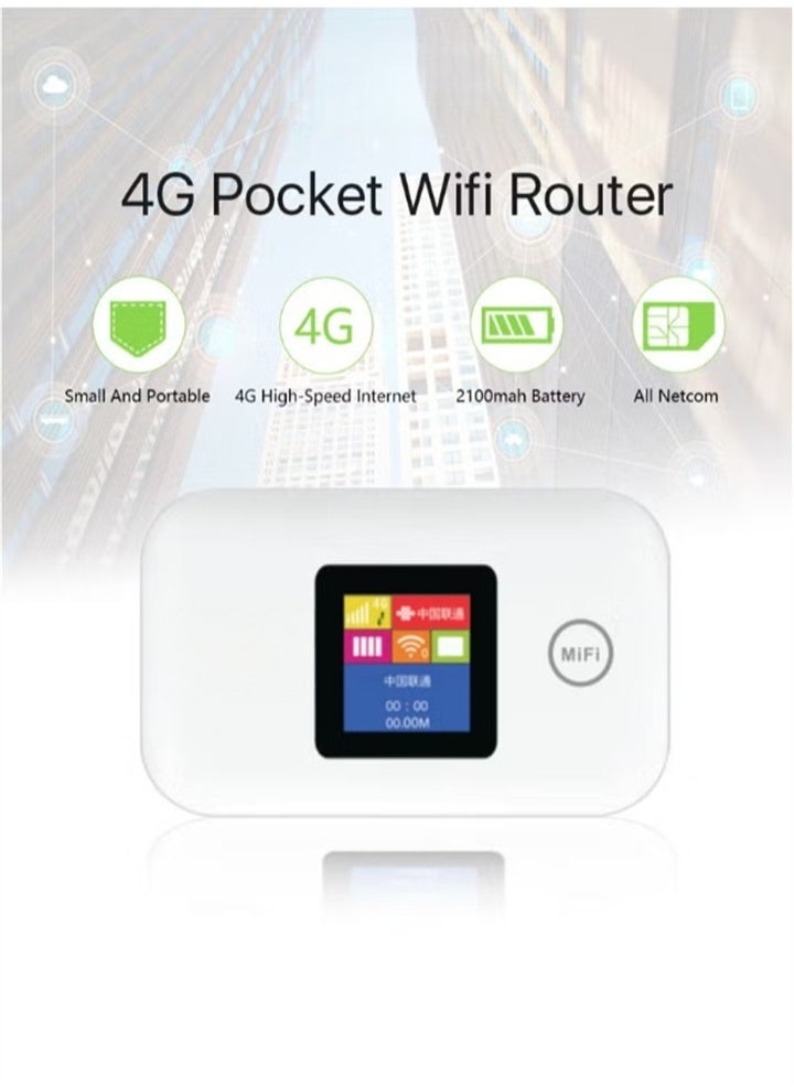 Portable Wireless Modem, Wireless Wi-Fi Router Range Extender, 150Mbps 2100mAh Mobile Pocket WiFi Router with SIM Card Slot 4G/5G Wireless Router