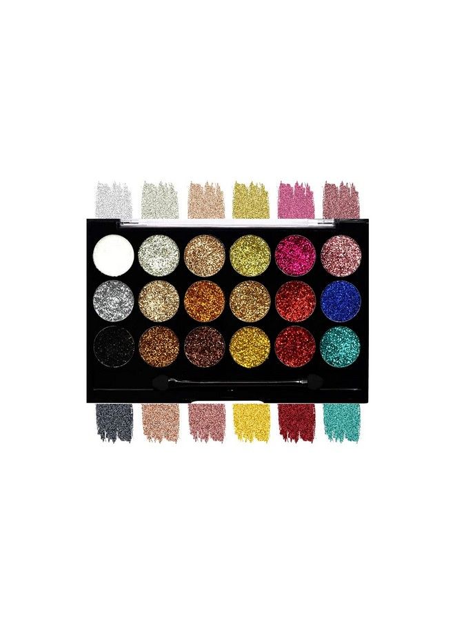matt look Mattlook Glitterz N Highlight 18 Color Glittering Eyeshadow Palette Classic Edition (18Gm) - Image 1