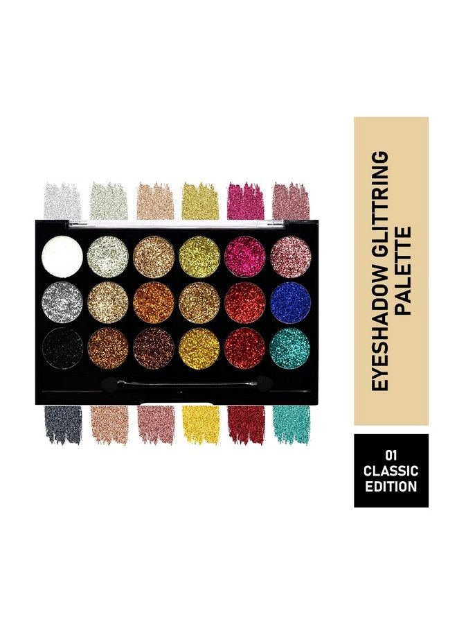 matt look Mattlook Glitterz N Highlight 18 Color Glittering Eyeshadow Palette Classic Edition (18Gm) - Image 4