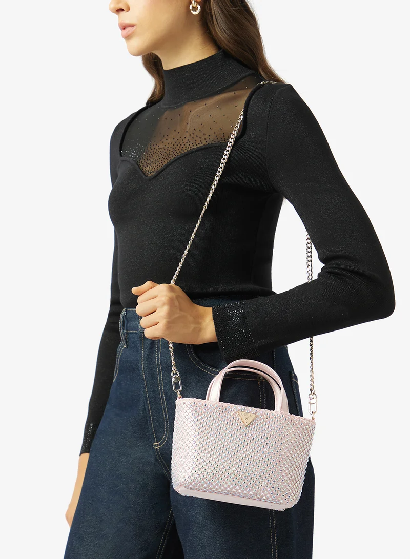 Guess LIGHT ROSE Tasmin Mini Tote Bag for Women | Best Price UAE
