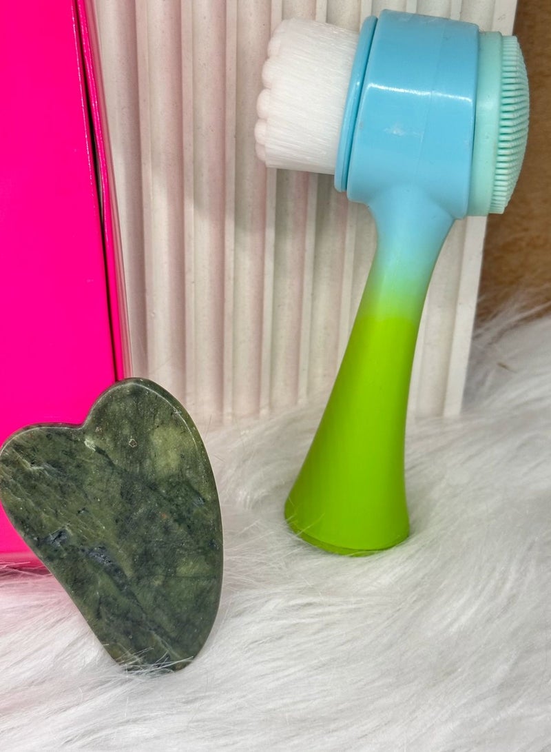 maya accessories face care set one peice of gua sha + Multifunctional Facial Cleansing Brush Cleansing Skin Care Brush Body Cleansing Brush Electric Facial Brush Facial Cleaning Brush Scrubber Makeup Remover Brush Man The Face - Image 2