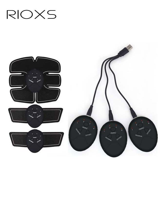 RIOXS EMS Muscle Stimulator ABS Stimulator Trainer Abdominal Toning Band Muscle Trainer Portable Abdominal Fitness Trainer  - Image 1