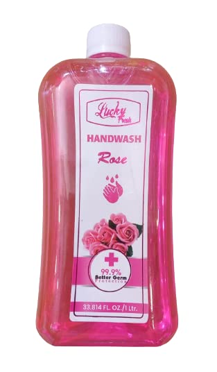 LUCKY FRRESH Antibacterial Herbal Handwash 1LTR Rose 1000 ML - Image 1