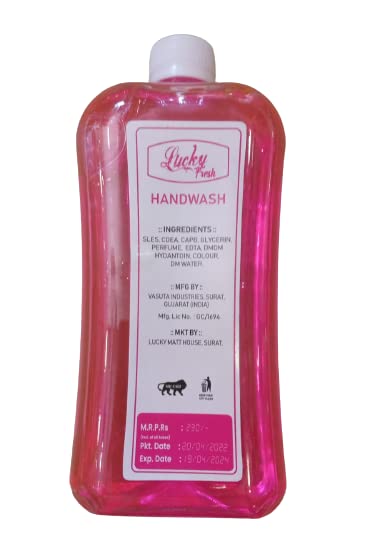 LUCKY FRRESH Antibacterial Herbal Handwash 1LTR Rose 1000 ML - Image 2