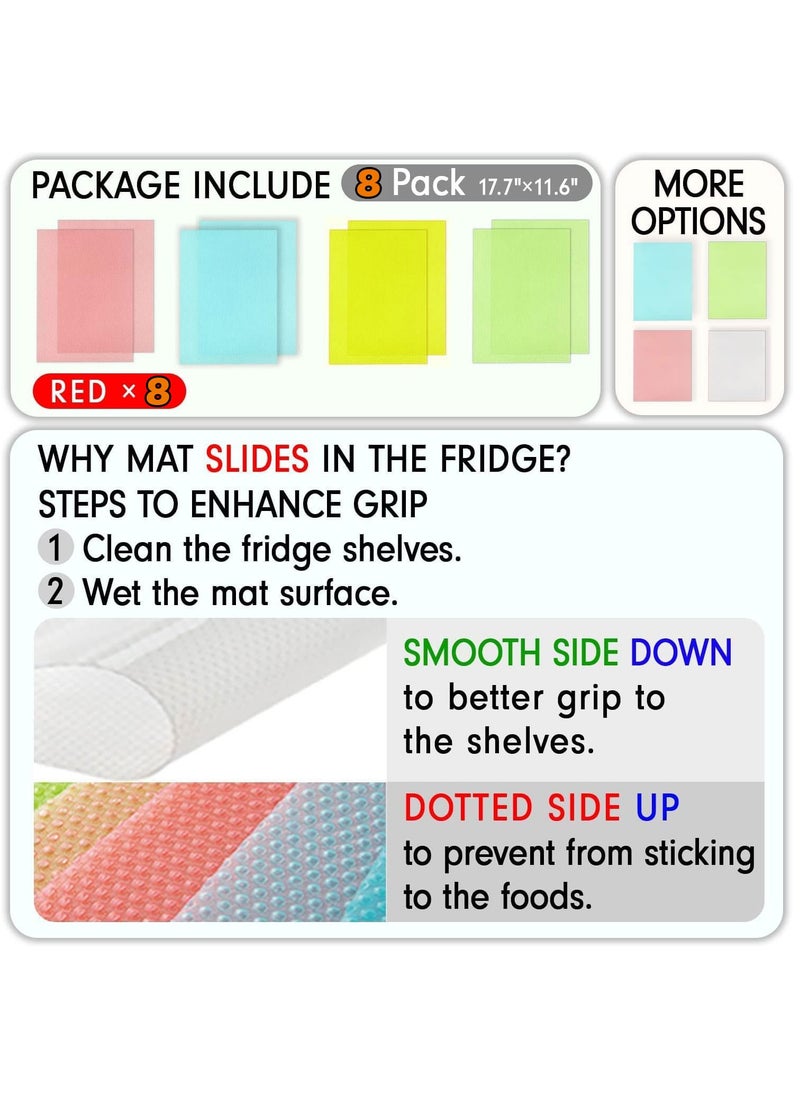 MODERN HOME 8 Pieces Refrigerator Liners for Shelves, Washable Refrigerator Mats, Kitchen Cover Pads for Shelves, Cupboard, Freezer, Table Mat And Cabinet  - Image 2