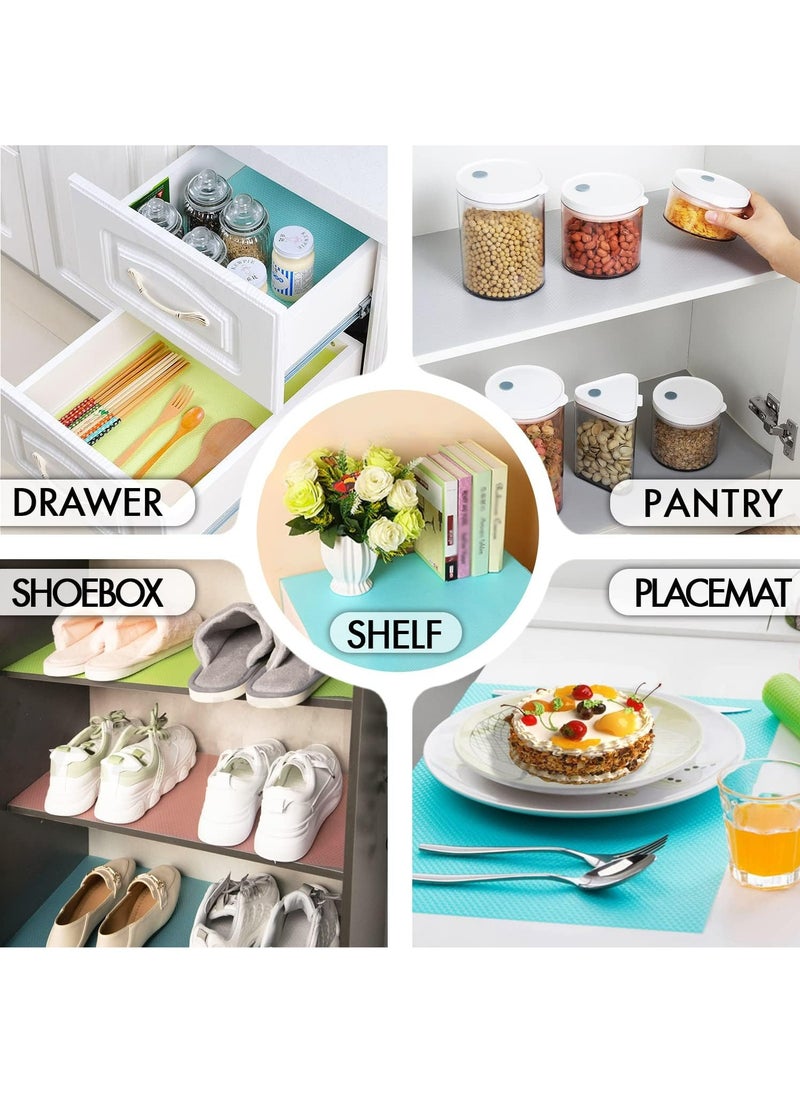 MODERN HOME 8 Pieces Refrigerator Liners for Shelves, Washable Refrigerator Mats, Kitchen Cover Pads for Shelves, Cupboard, Freezer, Table Mat And Cabinet  - Image 5
