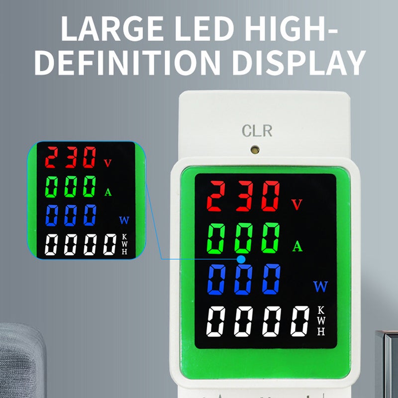 Household Electricity Meter Intelligent Electric Meter Guide Rail Installation AC Voltage Current Power Frequency Electric Energy Power Factor LED Color Screen - Image 5