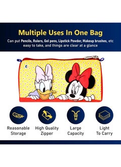 Kuber Industries Kuber Industries Pencil Pouch | Multi-Purpose Travel Pouch | Kids Stationary Pencil Case | Pencil Utility School Pouches | Geometry Box | Disney Mickey Dots | Large | Yellow  - Image 4