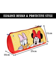 Kuber Industries Kuber Industries Pencil Pouch | Multi-Purpose Travel Pouch | Kids Stationary Pencil Case | Pencil Utility School Pouches | Geometry Box | Disney Mickey Dots | Large | Yellow  - Image 3