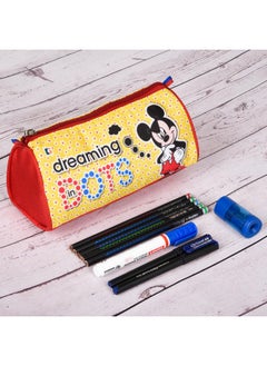 Kuber Industries Kuber Industries Pencil Pouch | Multi-Purpose Travel Pouch | Kids Stationary Pencil Case | Pencil Utility School Pouches | Geometry Box | Disney Mickey Dots | Large | Yellow  - Image 5