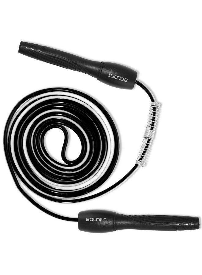 Boldfit Skipping Rope for Men and Women Jumping Rope With Adjustable Height Speed Skipping Rope for Exercise, Gym, Sports Fitness Adjustable Jump Rope, Polyvinyl Chlorine (PVC), Black-White - Image 1