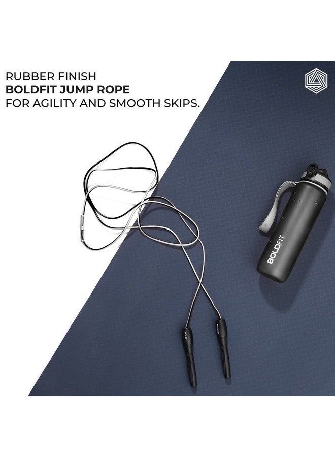 Boldfit Skipping Rope for Men and Women Jumping Rope With Adjustable Height Speed Skipping Rope for Exercise, Gym, Sports Fitness Adjustable Jump Rope, Polyvinyl Chlorine (PVC), Black-White - Image 2