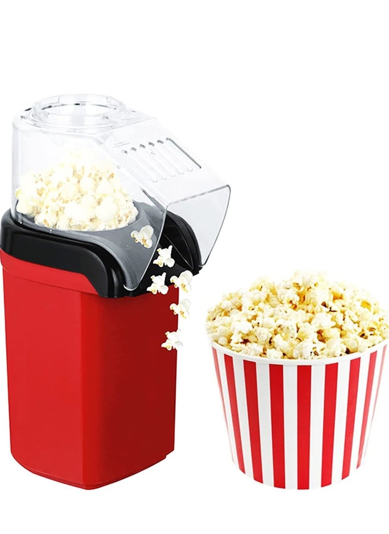 Raxoom Hot Air Popcorn Popper Maker With Measuring Cup To Portion Popping Corn Kernels + Melt Butter 1400 W DAPP150V2RD04 Red  - Image 1
