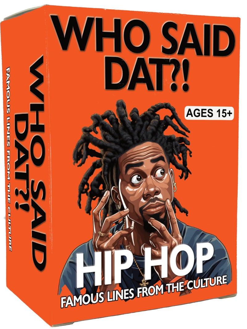 Kinfolk Who Say Dat Hip Hop Trivia 76 بطاقات التخمين الغنائية لموسيقى الراب، إصدار موسيقى الحفلة، اختبار لعبة بطاقة الثقافة الحضرية الخاصة بك في الهيب هوب IQ لتحدي فرقة العائلة والأصدقاء - Image 1