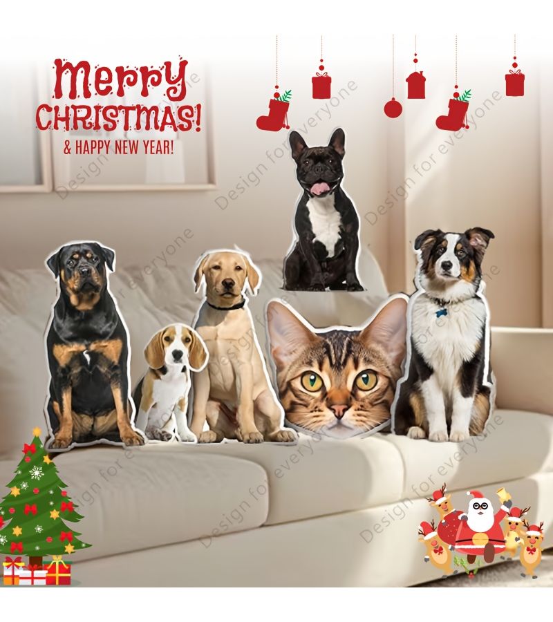 Custom Pet Photo Pillow Double Sided 3D Printing 30cm Soft Plush Home Decor - Image 1
