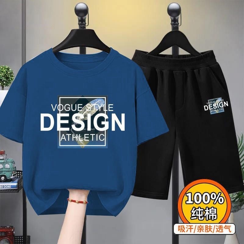 Boys'' Summer Outfit, Thin and Stylish Short-Sleeve Sportswear, New Loose-Fitting Children''s Clothing, Trendy White Summer Wear for Kids - Image 5