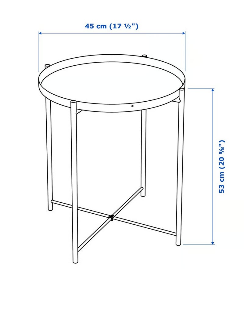 آيكيا فراكتا طاولة بصينية من الفولاذ المطلي أسود ‎45x53 سم‏ - Image 4