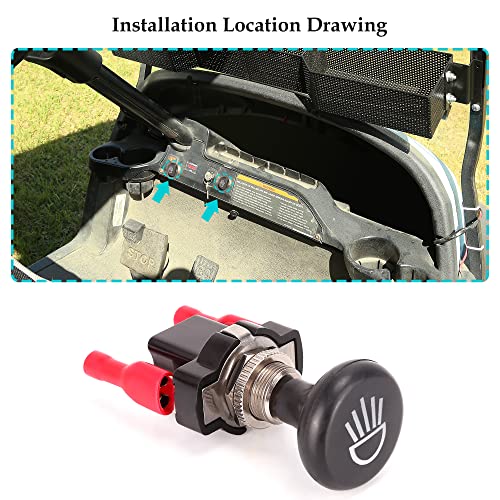 10L0L Universal Golf Cart Headlight Push Pull Switch for EZGO, Yamaha, Club Car, Light Button 2 Pack - Image 4