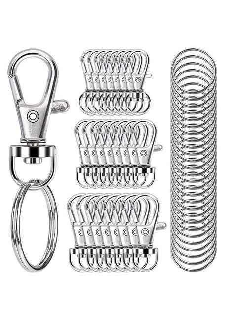 Swivel Snap Hooks with Key Rings 100 Pcs Metal Hooks Keychain Hooks
