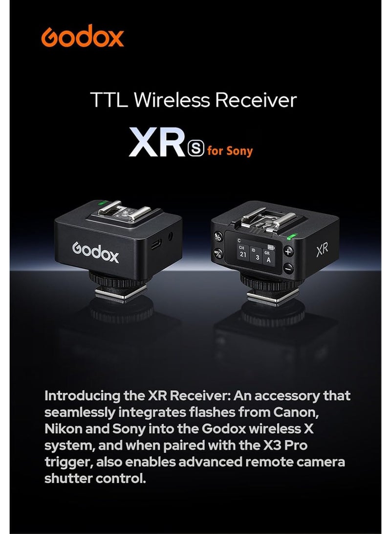 جودوكس غودوكس مستقبل فلاش لاسلكي اكس ار اس لكاميرات سوني (ترقية X1R-S)، مشغل TTL HSS 2.4G مع بطارية ليثيوم مدمجة، مزامنة لاسلكية، تصميم صغير مع فرشاة عدسة - Image 2
