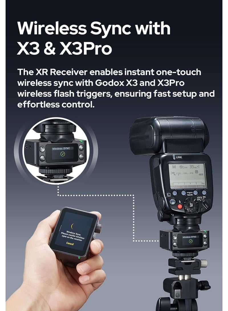 جودوكس غودوكس مستقبل فلاش لاسلكي اكس ار اس لكاميرات سوني (ترقية X1R-S)، مشغل TTL HSS 2.4G مع بطارية ليثيوم مدمجة، مزامنة لاسلكية، تصميم صغير مع فرشاة عدسة - Image 4