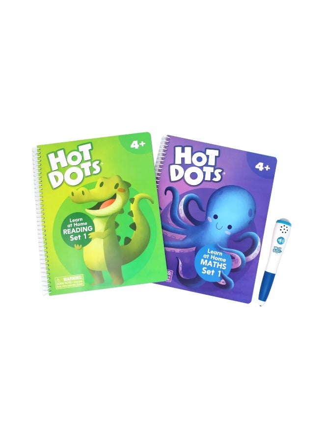 Learning Resources Hot Dots Learn At Home Reading And Maths Set 1, Interactive Learning System With Pen And 2 Activity Books, Ages 4 Plus - Image 2