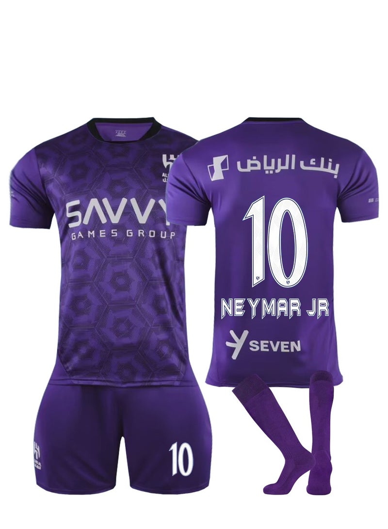 2024/25 Season Riyadh Away Football Kit NEYMAR #10 Fans Football Jersey/Shorts Socks Gift Set Youth Sizes and Adult Size  - Image 1