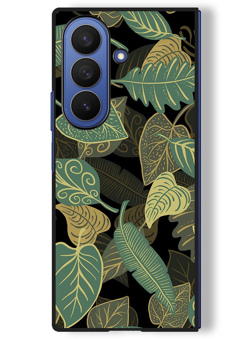 Theodor Case Compatible with Samsung Galaxy Z Fold 7 - 8 Inch Protection Shockproof Bumper Cover leaves_patterns_texture - Image 1