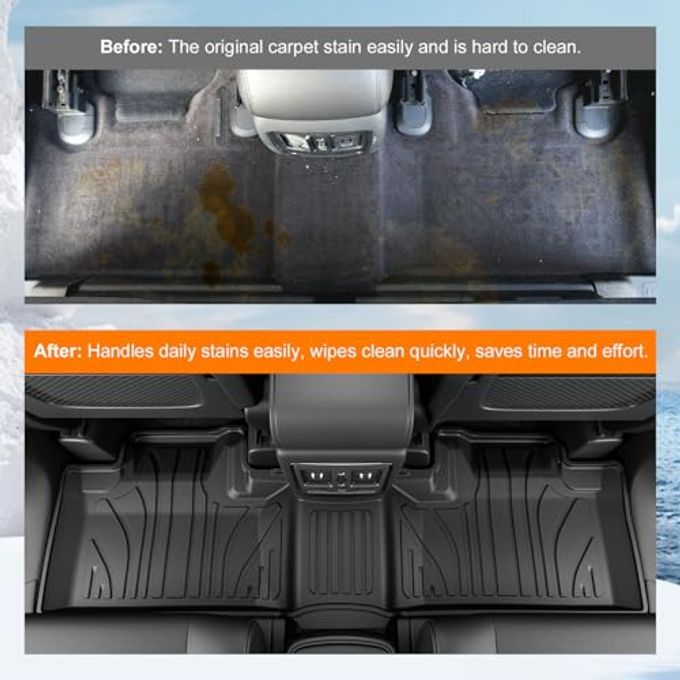 powoq Floor Mat Compatible With 2016-2026 Dodge Durango 7 Seats Trunk Liner 3Rd Backrest Mat Replacement For 2016-2026 Dodge Durango Accessories (Trunk Mat+3Rd Backrest Mat+7 Seats Floor Mat) - Image 3