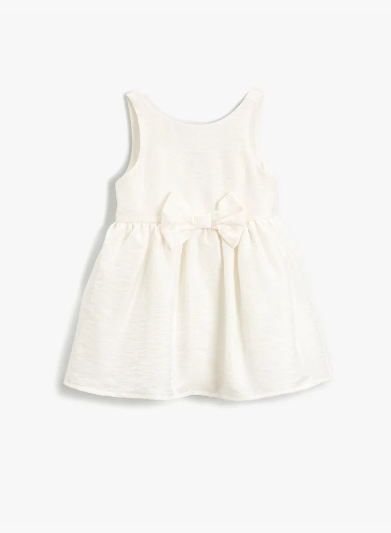 KOTON Sleeveless Midi Dress Bowtie Detail