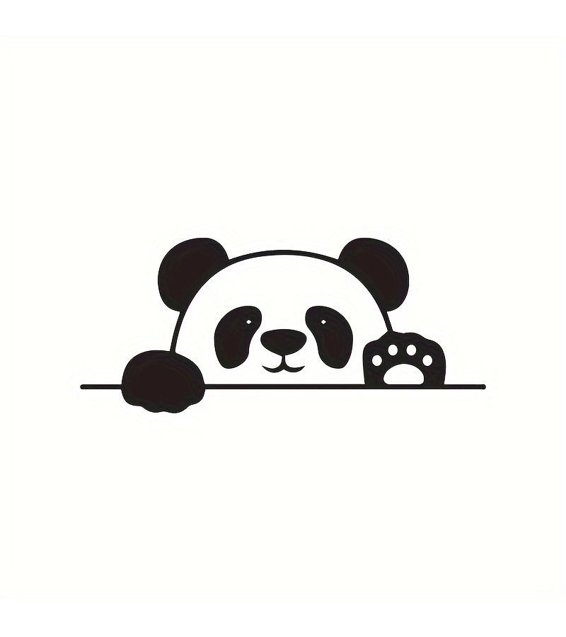 1 Pc Cute Panda Face Premium Vinyl Sticker Waterproof Sunproof Matte Decal Self Adhesive Irregular Durable Sticker For Car Bumper Gas Tank Cap Laptop Refrigerator Helmet Guitar Skateboard - Image 5
