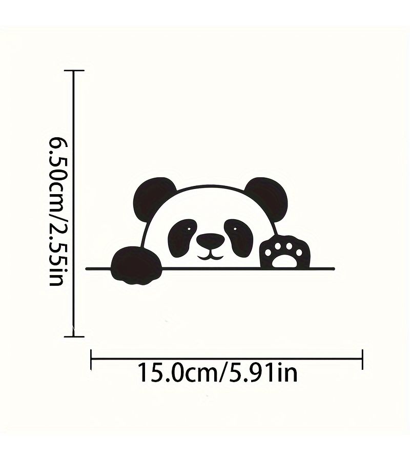 1 Pc Cute Panda Face Premium Vinyl Sticker Waterproof Sunproof Matte Decal Self Adhesive Irregular Durable Sticker For Car Bumper Gas Tank Cap Laptop Refrigerator Helmet Guitar Skateboard - Image 2