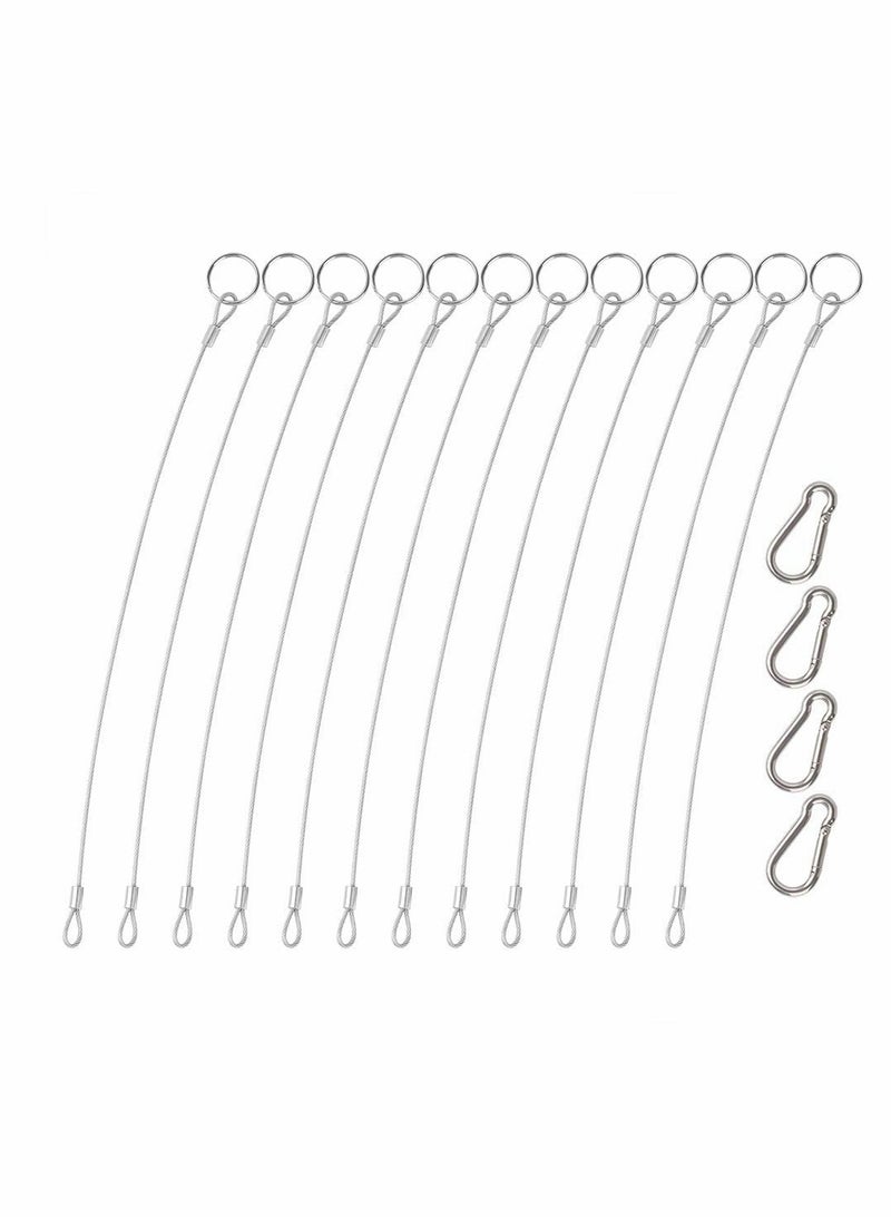Excefore 316 Stainless Steel Lanyard Cable Tether With Rubber Coating, 2mm Safety Rope, for Navigation,Prevent Loss and Suspension of Objects - 12 Pcs - Image 1