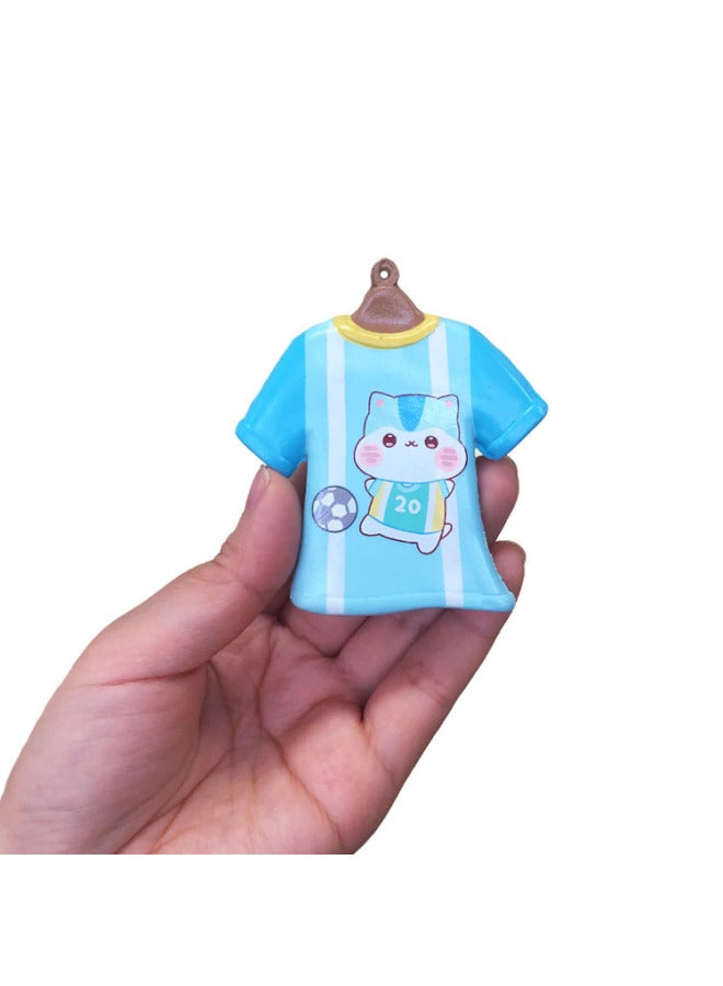 Hamster House PU Foam Cute Cartoon Simulation Short-sleeved T-shirt Slow Rebound Decompression Pinch Music Toy Pendant-Color:Purple-Specifications:7*1*8cm  - Image 5