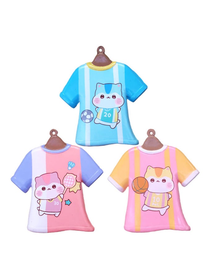 Hamster House PU Foam Cute Cartoon Simulation Short-sleeved T-shirt Slow Rebound Decompression Pinch Music Toy Pendant-Color:Purple-Specifications:7*1*8cm  - Image 2