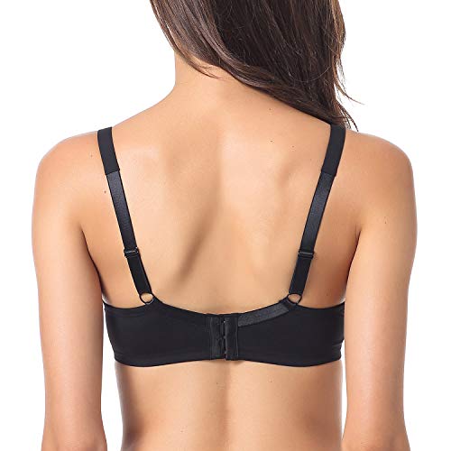 Gratlin Women's Underwire Nursing Bras Support Full Coverage Lightly Padded Maternity Bra for Breastfeeding Black 38D - Image 2