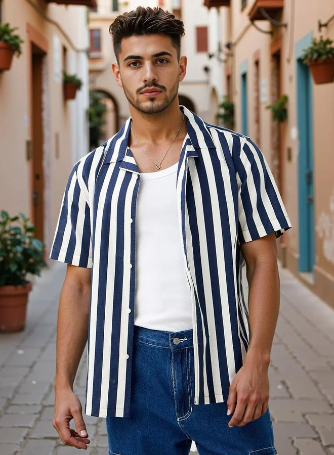 Lee Cooper Lee Cooper Regular Fit Striped Collared Shirt