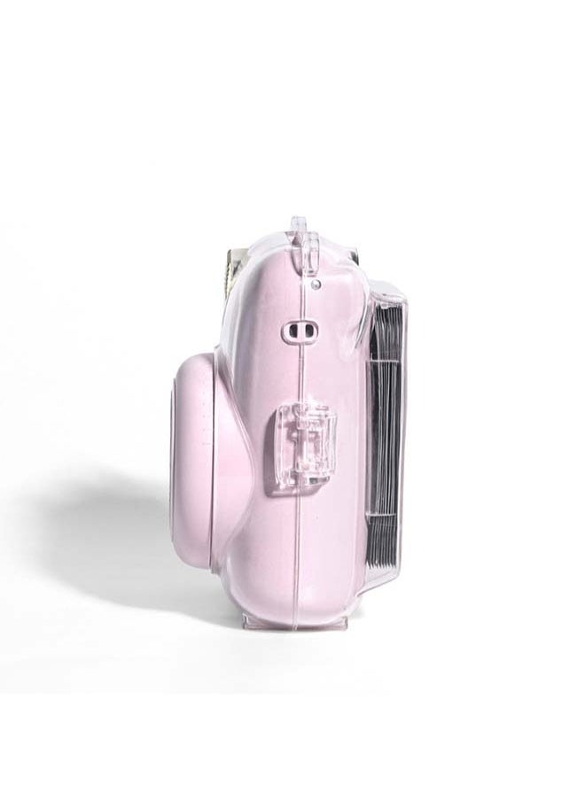 ماركة غير محددة - حافظة صلبة واقية شفافة لكاميرا Fujifilm Instax Mini 12 الفورية مع حزام قابل للتعديل شفاف - Image 1