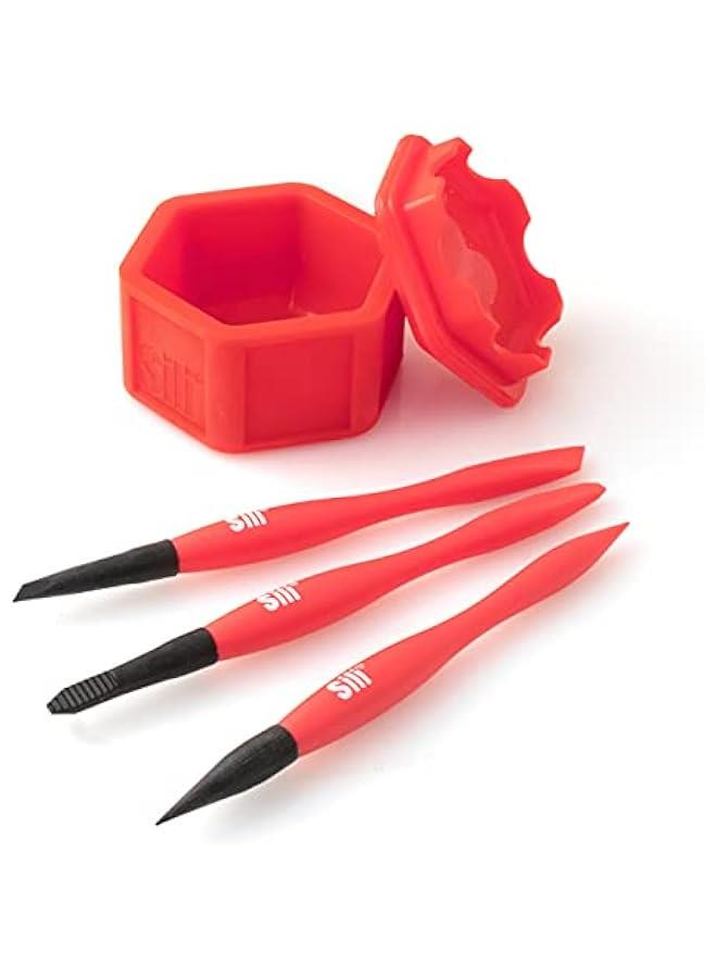 Generic Non-Stick Micro Cone Brush Set for Woodworking, Arts, Crafts, and Hobbies | Fine, Chiseled, Flat Tapered Tips | Sealable Lid Glue Applicator Pod - Image 1