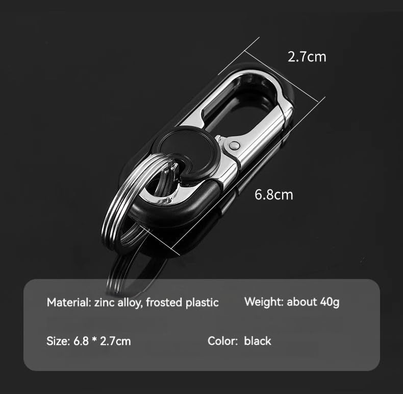 CHRIS GOOD Men's Car Key Chain 2pcs, Personalized Creative Stainless Steel Car Keychain for Men (Black,Black) - Image 3