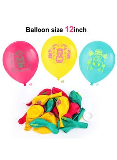 HOWAF Hawaiian Luau Party Decoration Include Palm Leaves Happy Birthday Banner Summer Balloons Tiki Cupcake Topper For Birthday Baby Shower Beach Theme Summer Pool Party Supplies Favors  - Image 3