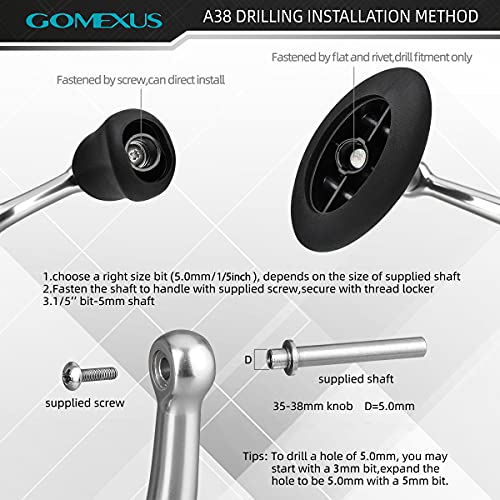 GOMEXUS Power Knob Compatible with Shimano 19 Stradic FL 15 Stradic FK 1000-4000 Stella FJ Daiwa Exist LT Certate LT Luvias LT Direct Fitment Reel Handle Replacement 38mm Metal Round - Image 4