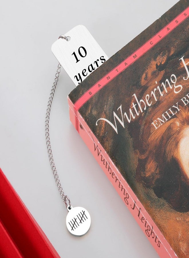 Vanlovemac 10 Year Anniversary Bookmark for Him Her,10th Anniversary Tin Gifts for Wife Husband,10 Year Wedding Anniversary Tin Gifts for Men Women,Couple Aluminum Gifts for 10th Wedding Anniversary - Image 5