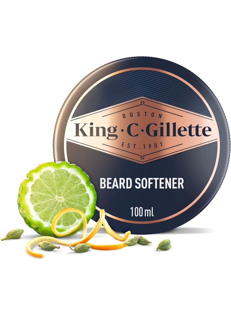 King C. Gillette Men's Beard Softener, Lightweight & Deep Beard Conditioning, Infused with Signature Scent with Notes of Sandalwood, Cedar, Bergamot, Cardamon Seeds & Mandarin, 100ml