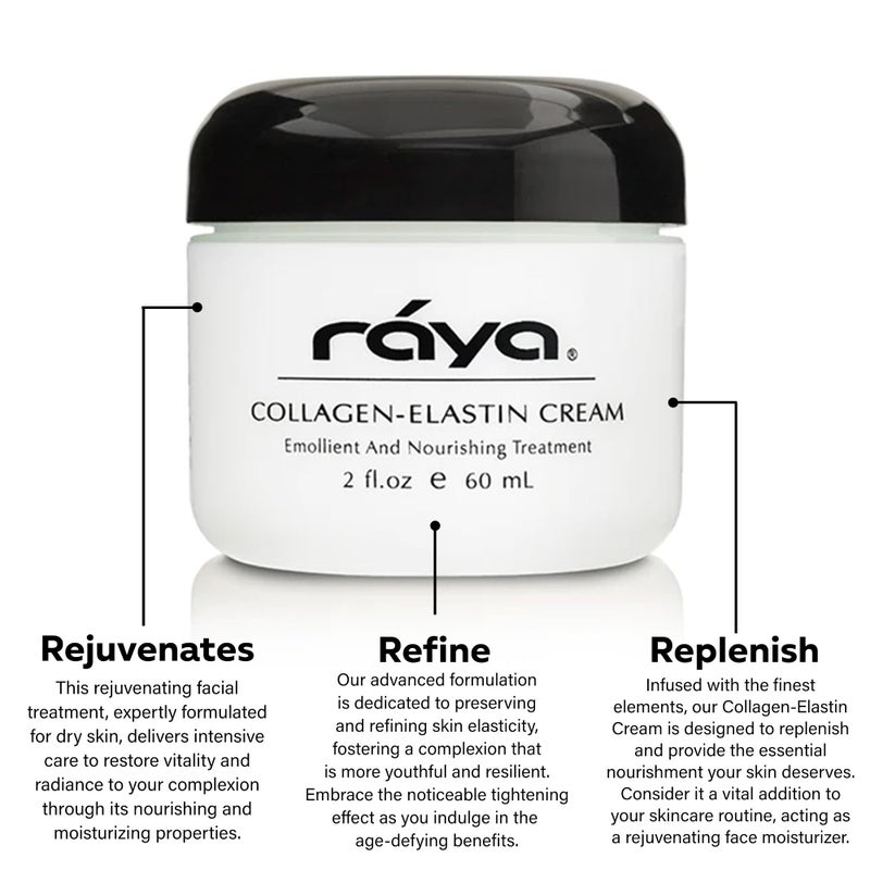 Raya Collagen-Elastin Cream (401) | Nourishing and Moisturizing Facial Treatment for Dry Skin | Helps Reduce Fine Lines and Wrinkles | Calms, Tones, Refines, and Firms - Image 3