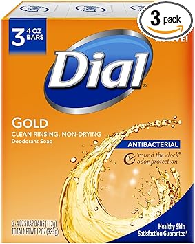 Dial Antibacterial Deodorant Bar Soap Advanced Clean Gold 4 oz 3 Bars - Image 1